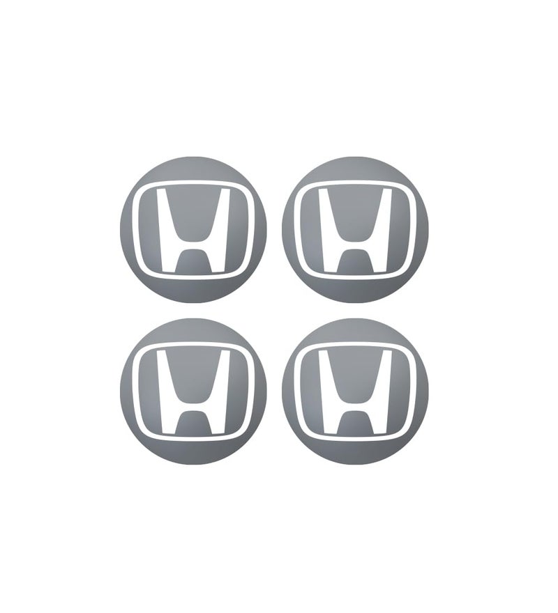 اي بس سي IPG متوافق مع شعار Civic Accord CRV VTEC Si وملصقات إطار العجلة الداخلية أو الخارجية (غطاء المركز: 2.25 بوصة) (4 وحدات) (شعار خارجي فضي لامع) - Image 5